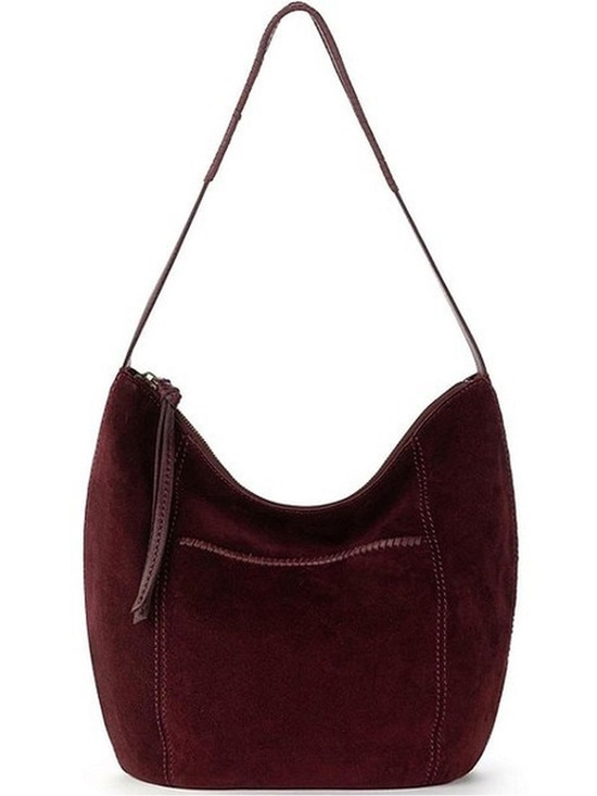 The Sak Handbags - The Sak $229 Sequoia Black Cherry Suede Leather Shoulder Hobo Bag Purse